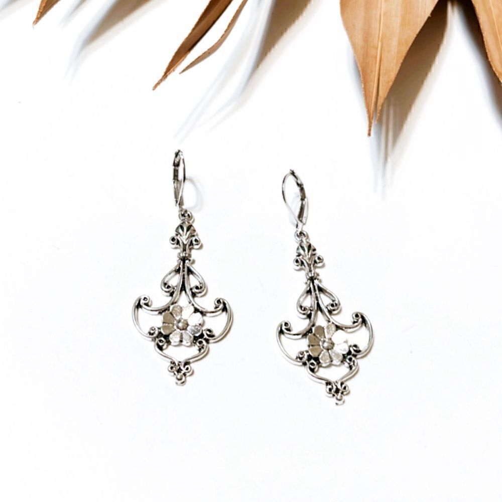 Silver  boho  earrings S416